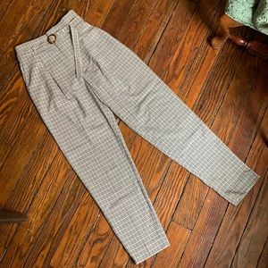 Plaid high-waist Mango pants